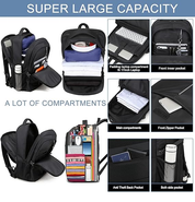 Extra Large Laptop Backpack – Business Travel Rucksack with USB Charging Port