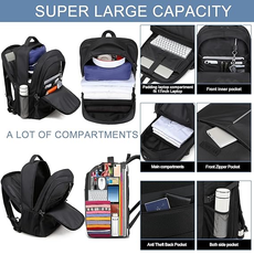Extra Large Laptop Backpack – Business Travel Rucksack with USB Charging Port