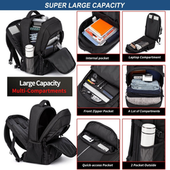 55L Extra Large Laptop Backpack – TSA Travel Rucksack with USB Port, 18.4 Inch