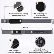 Weight Lifting Straps 60cm – Cotton Gym Wrist Straps with Padded Gel Grip Support