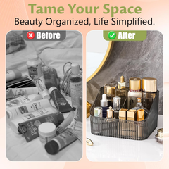 Homeanda Grey Makeup Organizer – Cosmetic & Skincare Storage Compartments