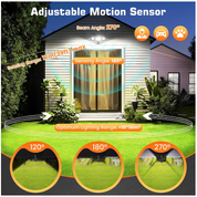 Outdoor Motion Sensor Floodlight | 42W LED Security Light | 3600LM Brightness | Remote Control & Timing Function | IP66 Waterproof & Durable