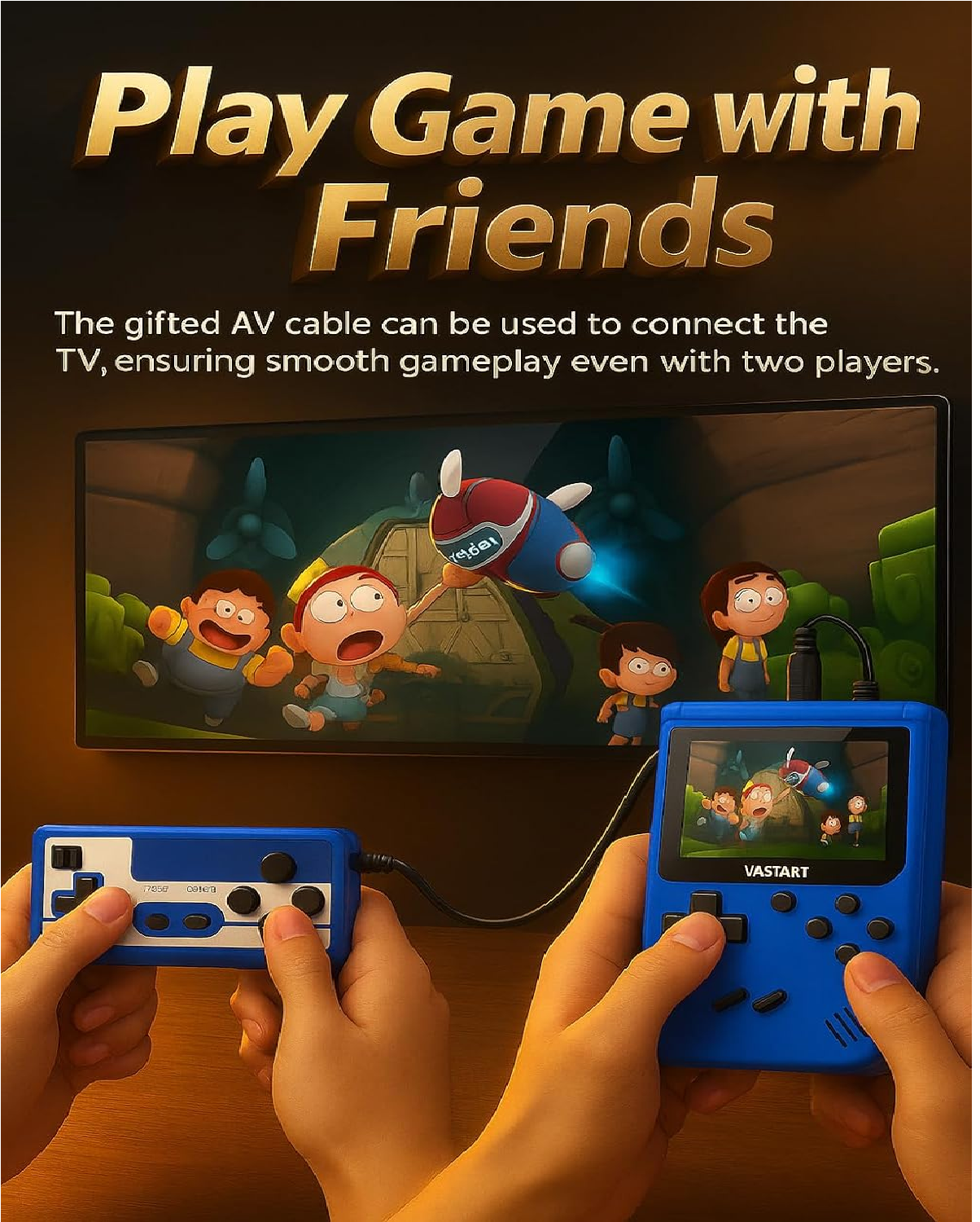 Handheld Game Console 3.0" Screen with 400+ Classic Games, Rechargeable & TV Out