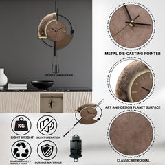 Decorative Silent Wall Clock with Pendulum 16.5x31.5in