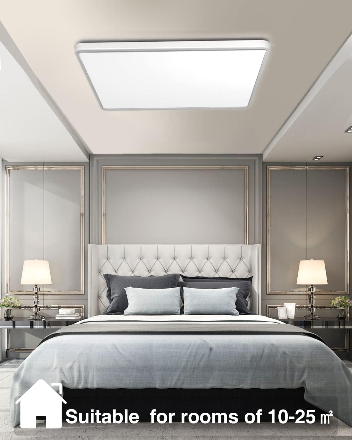 18W Square LED Ceiling Light – 1500LM, 5000K Daylight, IP54 Waterproof, Flush Mount Fixture (30cm) for Bathroom, Kitchen, or Bedroom