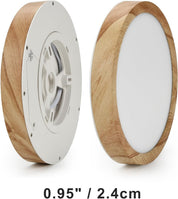 LED Ceiling Light, 12W Wood Grain Flat Small Round Nordic Flush Ceiling Light for Bedroom Living Room Kitchen Bathroom Lights