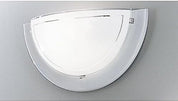 White Steel & Glass Wall Light with E27 Socket