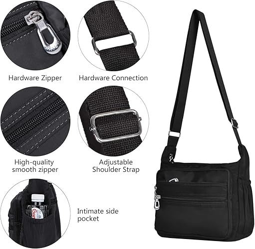 Waterproof Nylon Crossbody Bag for Women – Casual Shoulder Messenger Purse