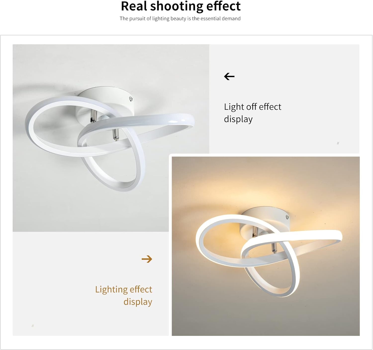 minfair Modern LED Ceiling Light – Round Geometry, 18W, 24cm Diameter