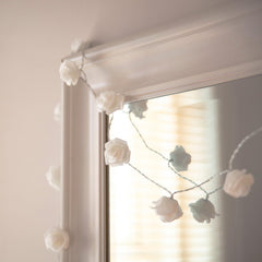 White Rose Fairy String Lights 20 LEDs