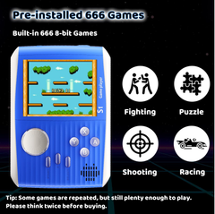 Kids Handheld Game Console with 666 Built-in Games, Rechargeable Color Screen