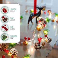 2M Pre-Lit Christmas Garland with 20 LED Lights