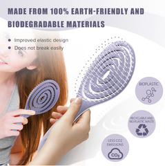 Anti-Tangle Detangling Hair Brush for Wet & Dry Hair, Spiral Massaging Brush, Purple