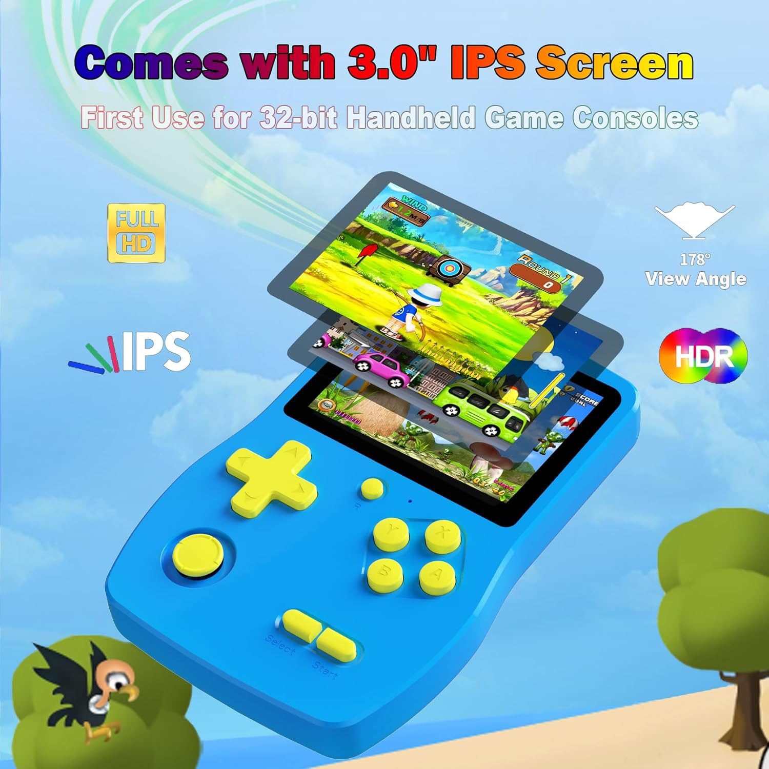 3.0" Handheld Game Console for Kids with 139 Built-in HD Games, Rechargeable