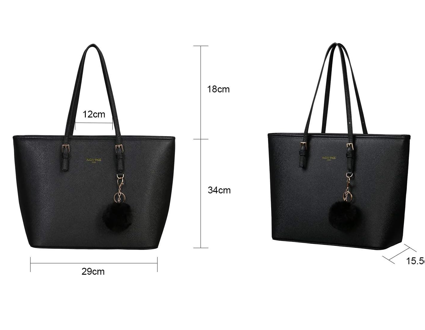Women’s PU Leather Laptop Tote Bag – 15.6 Inch Large Shoulder Handbag for Work, School & Travel