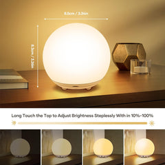 USB Rechargeable LED Night Light - Dimmable Warm Light, 7 Colors, Touch Control, 0.5/1-Hour Timer