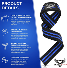 Heavy Duty Weight Lifting Straps with Padded Gel Grip – Non-Slip Cotton Gym Wraps