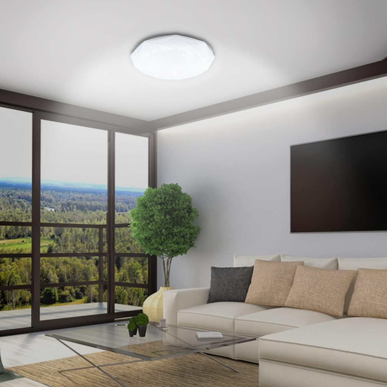 36W Diamond Style flush LED Ceiling Light