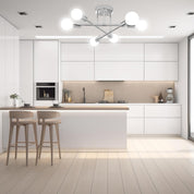 6-Light Silver Flush Mount Ceiling Chandelier – Modern Indoor Fixture