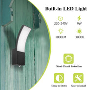 Outdoor LED Wall Light with Dusk to Dawn Sensor