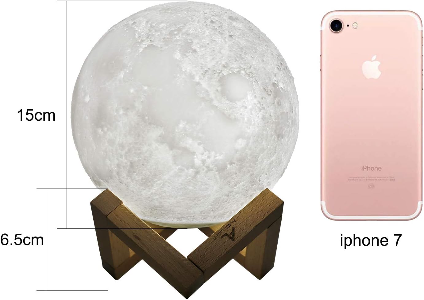 5.9 Inch 3D LED Moon Light with Stand