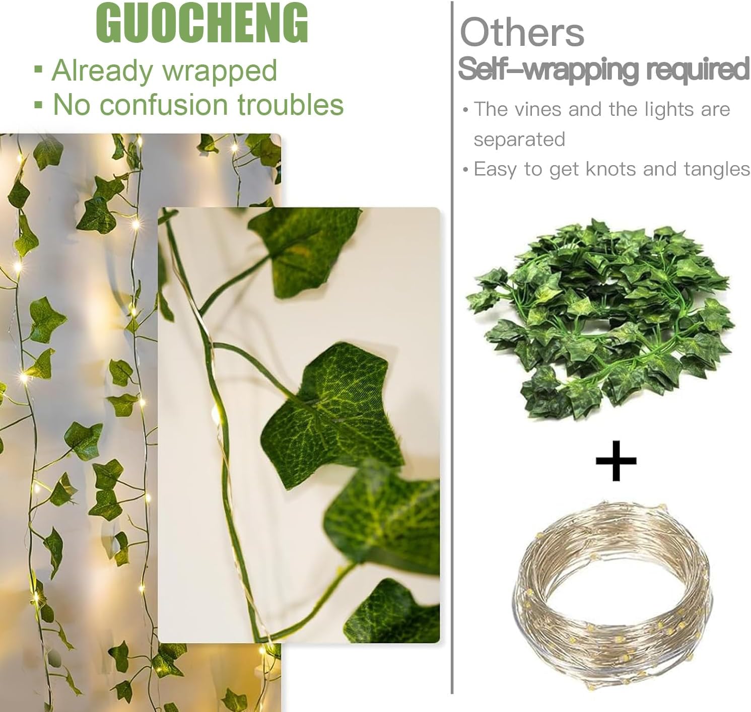 2M 20 LED Battery Operated Ivy Vine Fairy Lights