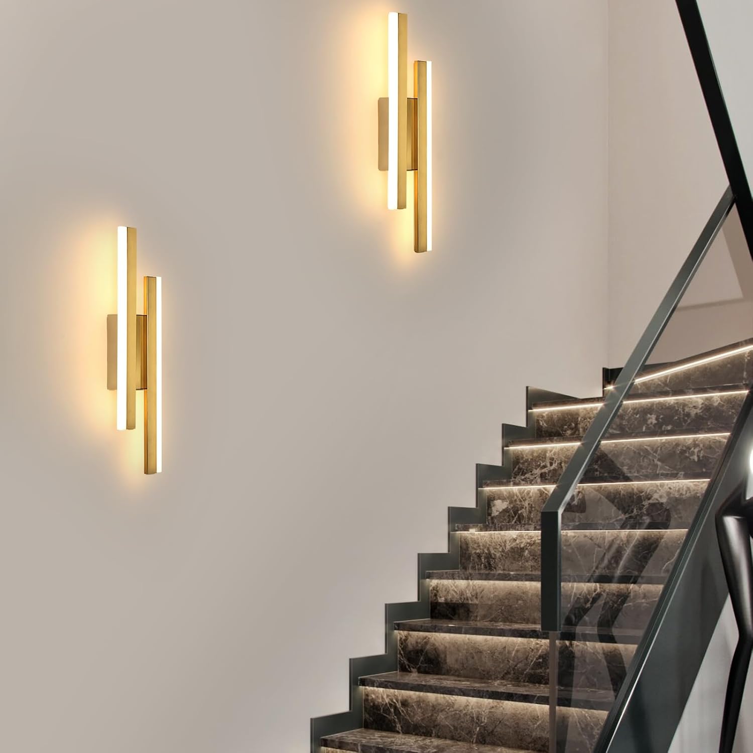 Gold LED Wall Light, 40CM Modern Warm White Sconce