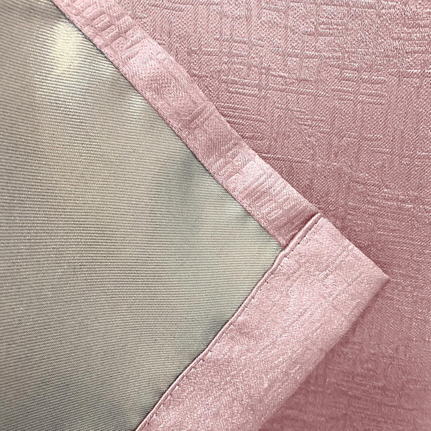 Vogue Blush Pink Eyelet Curtains 46x72" – Thermal Noise Reducing Dim Out Drapes