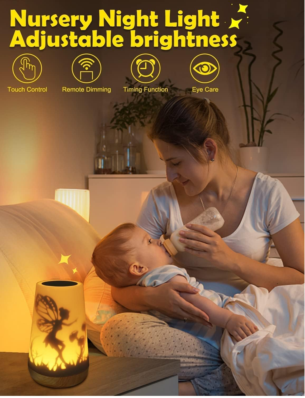 Mostof 16-Color Rechargeable Fairy Night Light with Timer – Touch & Remote Controlled LED Lamp for Home, Bedroom, and Kids