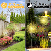 Solar Firework Garden Lights, 2-Pack, 120 LED Warm