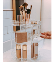 360° Rotating Clear Acrylic Makeup Organizer – Vanity Storage Stand for Skincare & Perfume