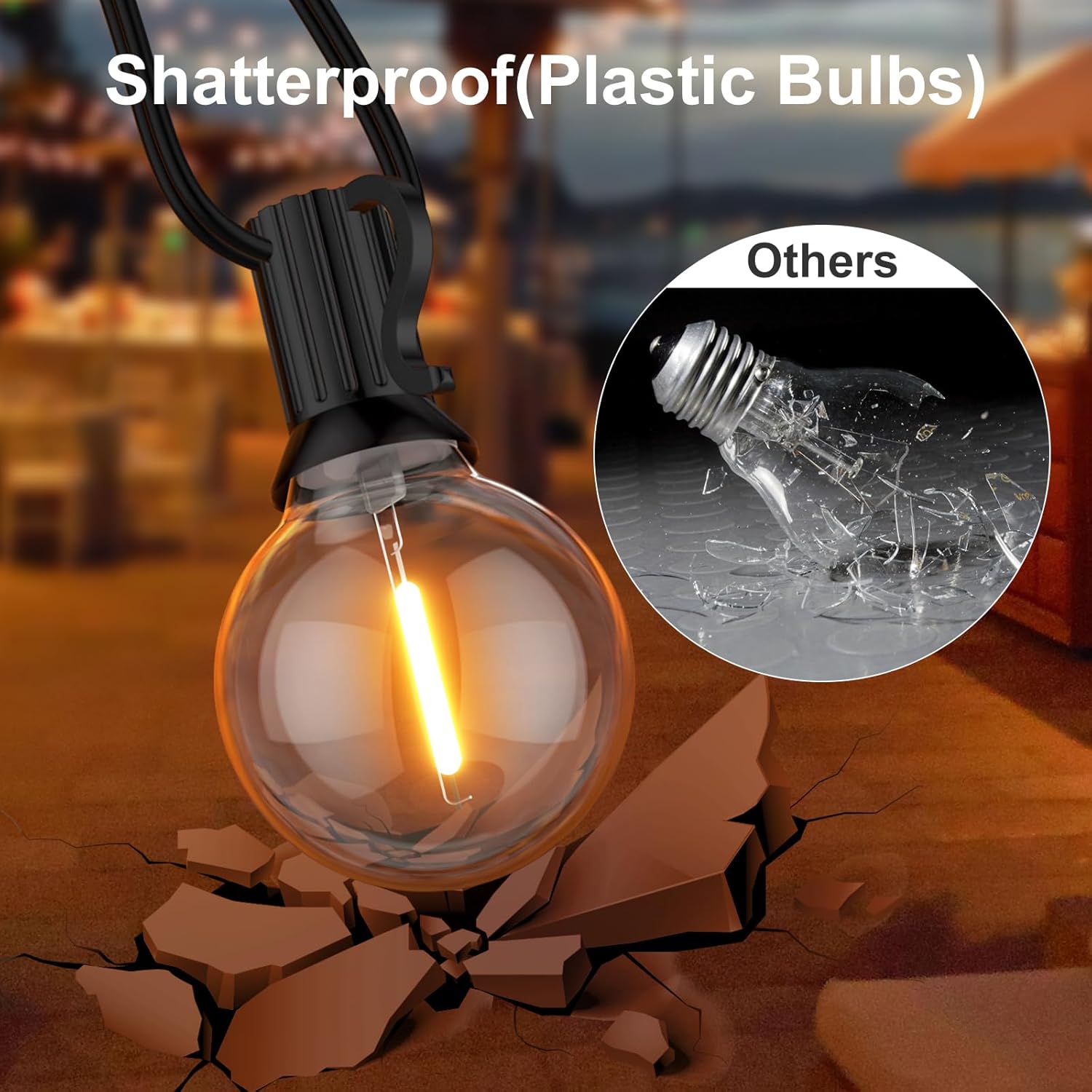 30M/100FT Outdoor Festoon String Lights with Timer
