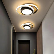 Modern Double Circle LED Ceiling Light – Black Dimmable Chandelier Ceiling Lamp for Living Room, Bedroom & Home Decoration