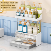 3 Tier Clear Cosmetic Organizer Large Vanity Storage with Drawers