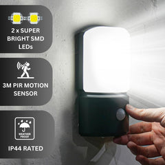 Battery PIR Motion Sensor Wall Light Outdoor IP44