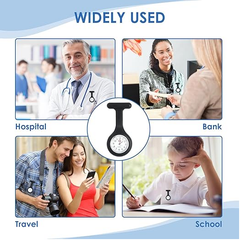 Nurse Brooch Fob Watch with Pin, Medical Pocket Clock for Doctors & Nurses