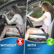 Memory Foam Car Seat Cushion – Wedge Booster Pad, Breathable Comfort for Long Drives