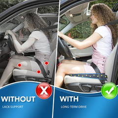 Memory Foam Car Seat Cushion – Wedge Booster Pad, Breathable Comfort for Long Drives