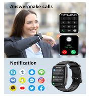 Smart Watch with Call, 1.85" HD Touch Fitness Tracker Heart Rate SpO2 for Android iOS