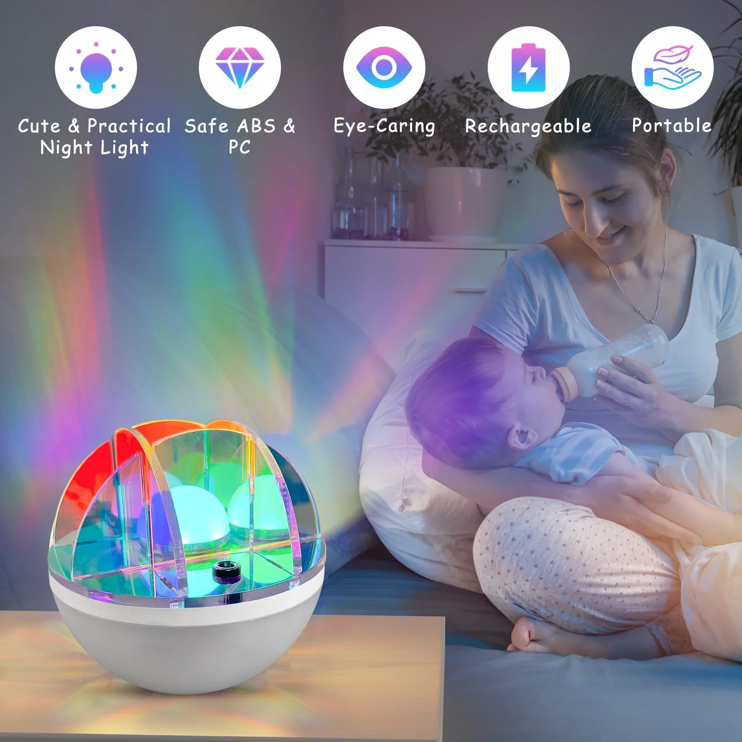 Northern Lights Aurora Projector with Rotating Roly-Poly Design