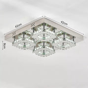 Modern LED Square Pendant Light for Elegant Interiors-Crystal Flush Mount Ceiling Chandelier
