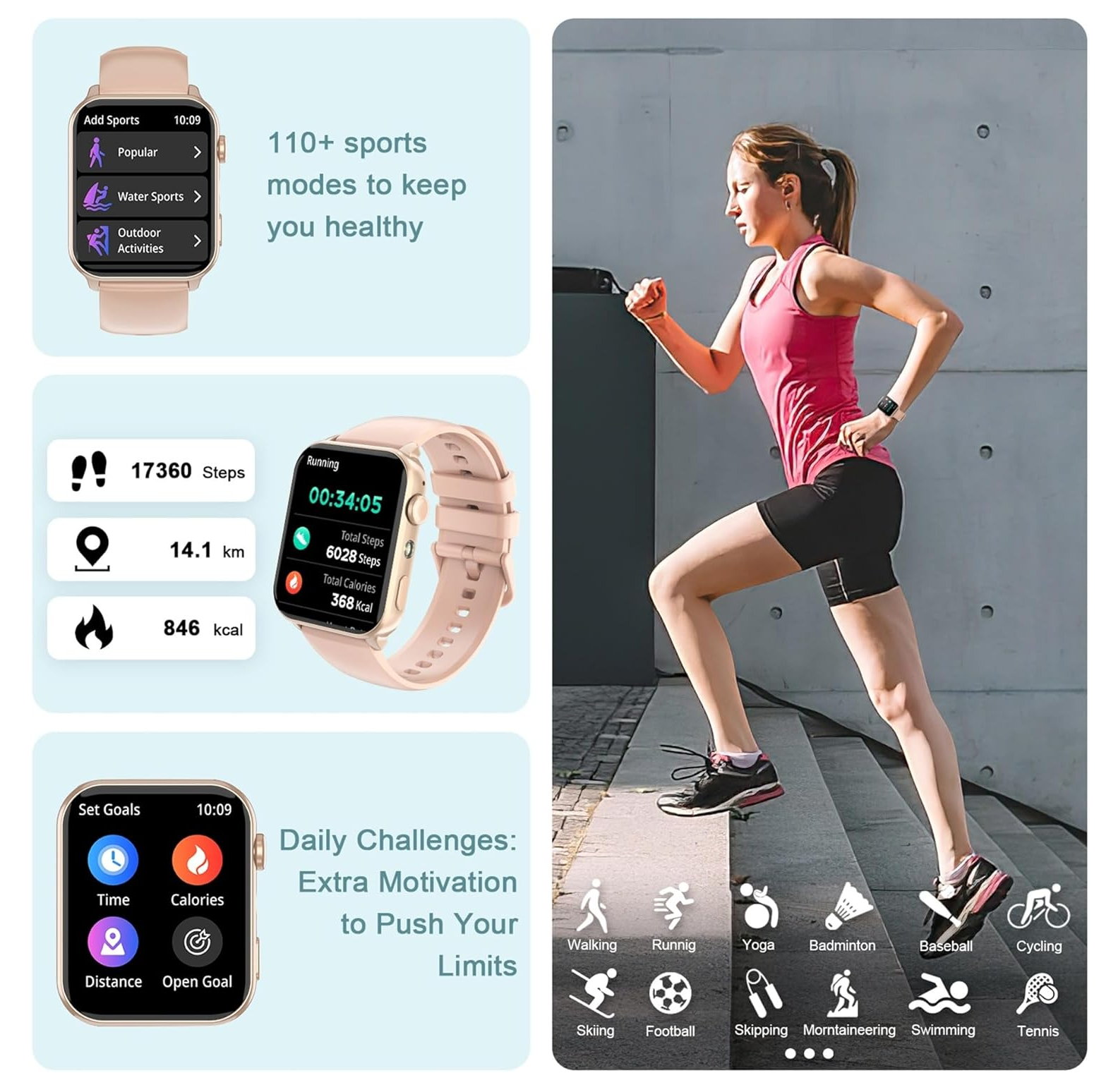 Smart Watch for Women – 1.91" HD Fitness Tracker with Calls, Heart & Sleep Monitor