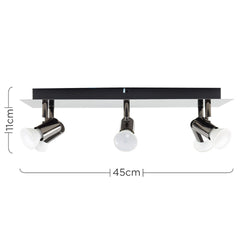 6 Way Ceiling Spot Light Fitting LED GU10 Adjustable Kitchen Spotlight Bar Lamp