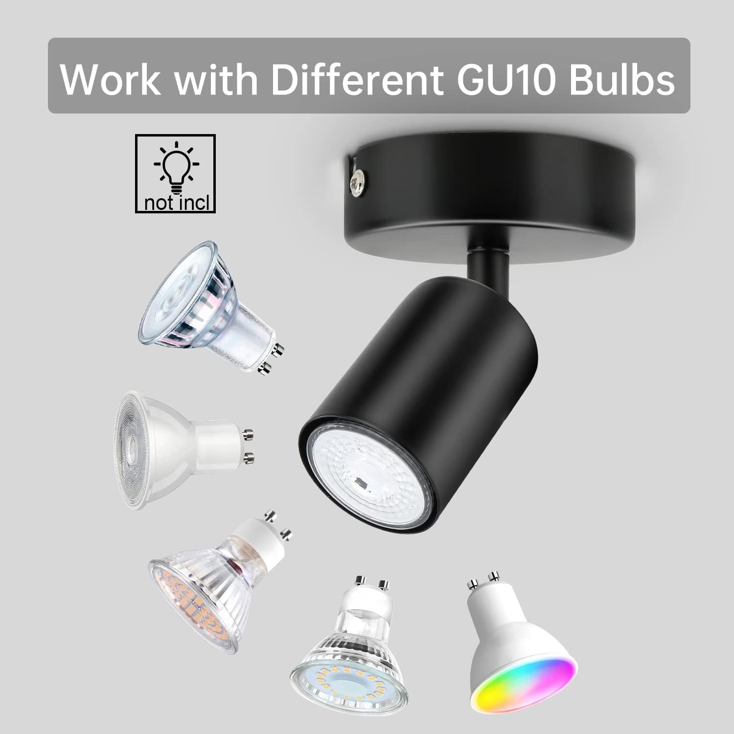 Adjustable Spot Light with GU10 Socket