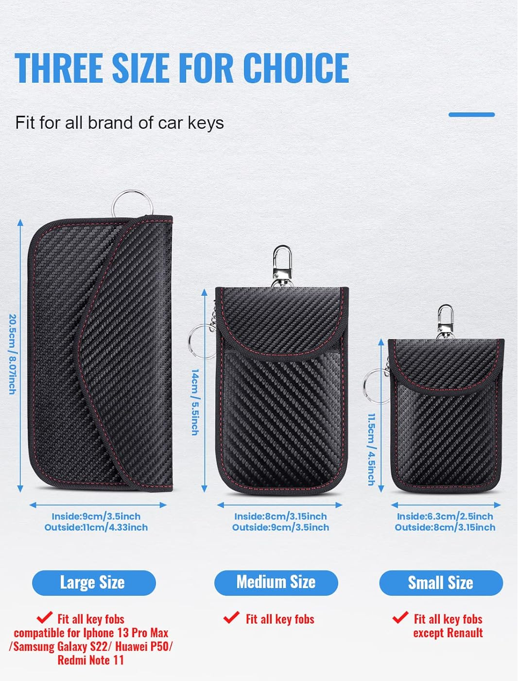 Car Key Signal Blocking Pouch – RFID Keyless Entry Anti-Theft Protection Case (2 Pack)