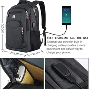 Laptop Backpack – Anti-Theft Business Rucksack with USB & Headphone Port, Travel Bag