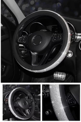 Bling Diamond Steering Wheel Cover – Sparkly Glitter Car Accessory for Women