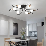 Vintage Industrial Spider Ceiling Light – Semi-Flush Mount Chandelier