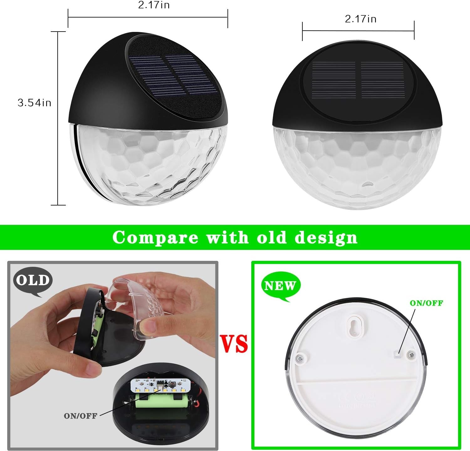 Solar Fence Lights - Warm White (8 Pack) for Garden, Fence, Patio Use