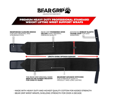 Weight Lifting Wrist Support Wraps – Adjustable Gym Straps for Training (Pair)